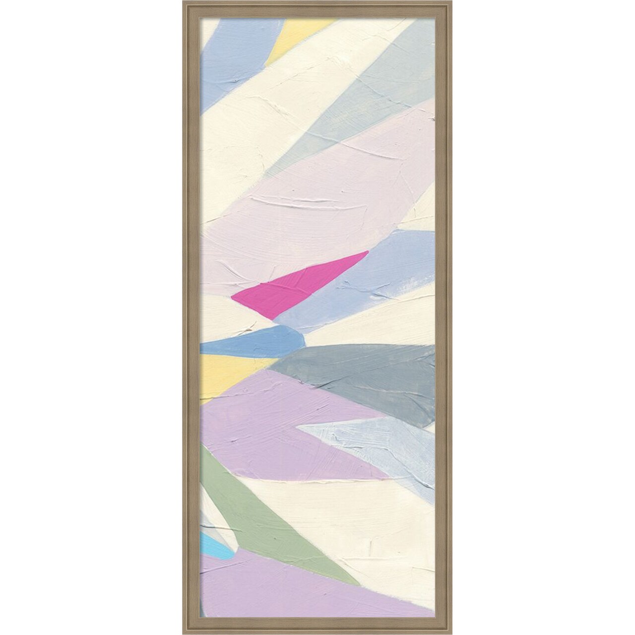 Amanti Art Framed Fabric Pinboard 18 x 42 Geometric Dahlia I Printed Bulletin Board for Use as a Vision Board or Wall Organization